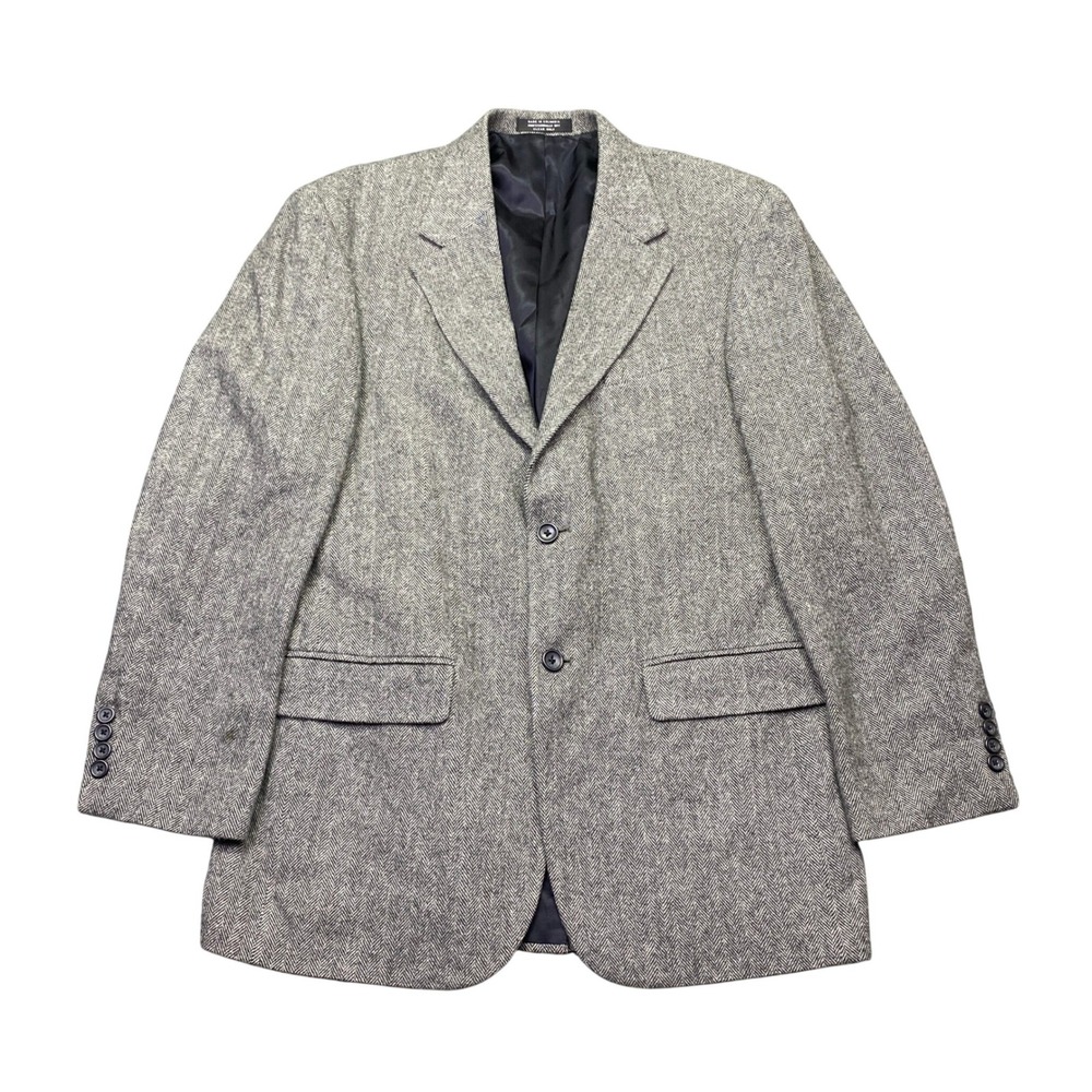 Cricketeer Men Grey Herringbone Wool Camel Hair Blazer Sport Coat 40R OLYMPUS841